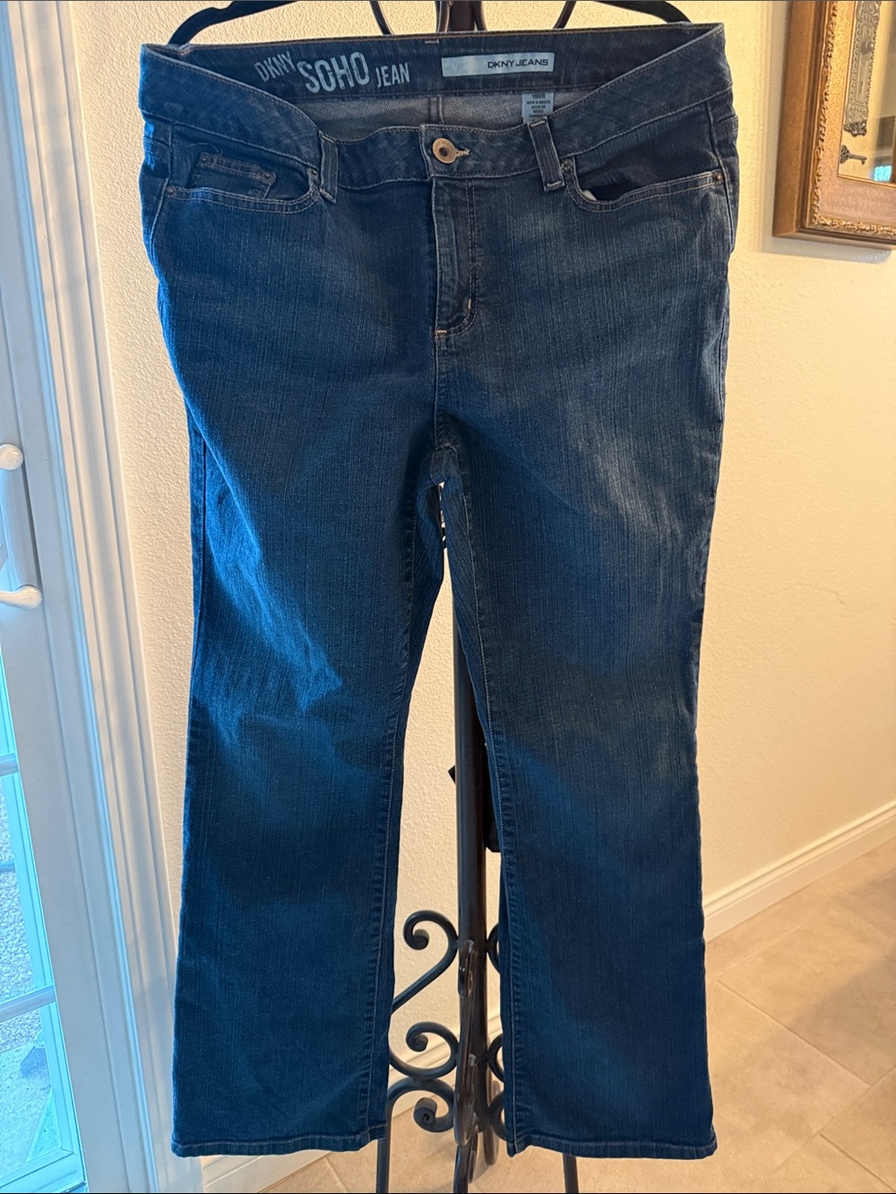 DKNY Navy Blue Wide Leg Jeans